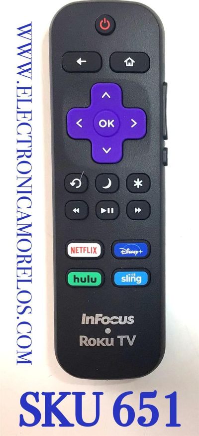 CONTROL PARA SMART INFOCUS ROKU TV / NUMERO DE PARTE / 3226000982 / RC-ALIR / RC18F-T2 / MODELO IN-45A40PR